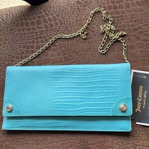 Juicy Couture Aqua Lizard Embossed Clutch